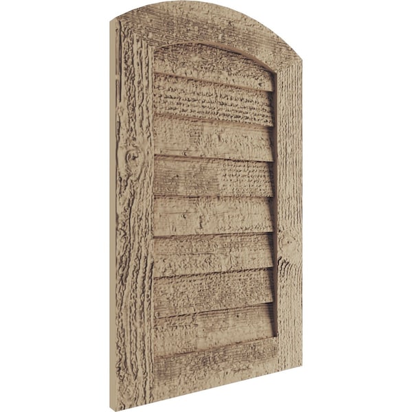 Timberthane Rough Sawn Arch Top Faux Wood Non-Functional Gable Vent, Primed Tan, 32W X 15H